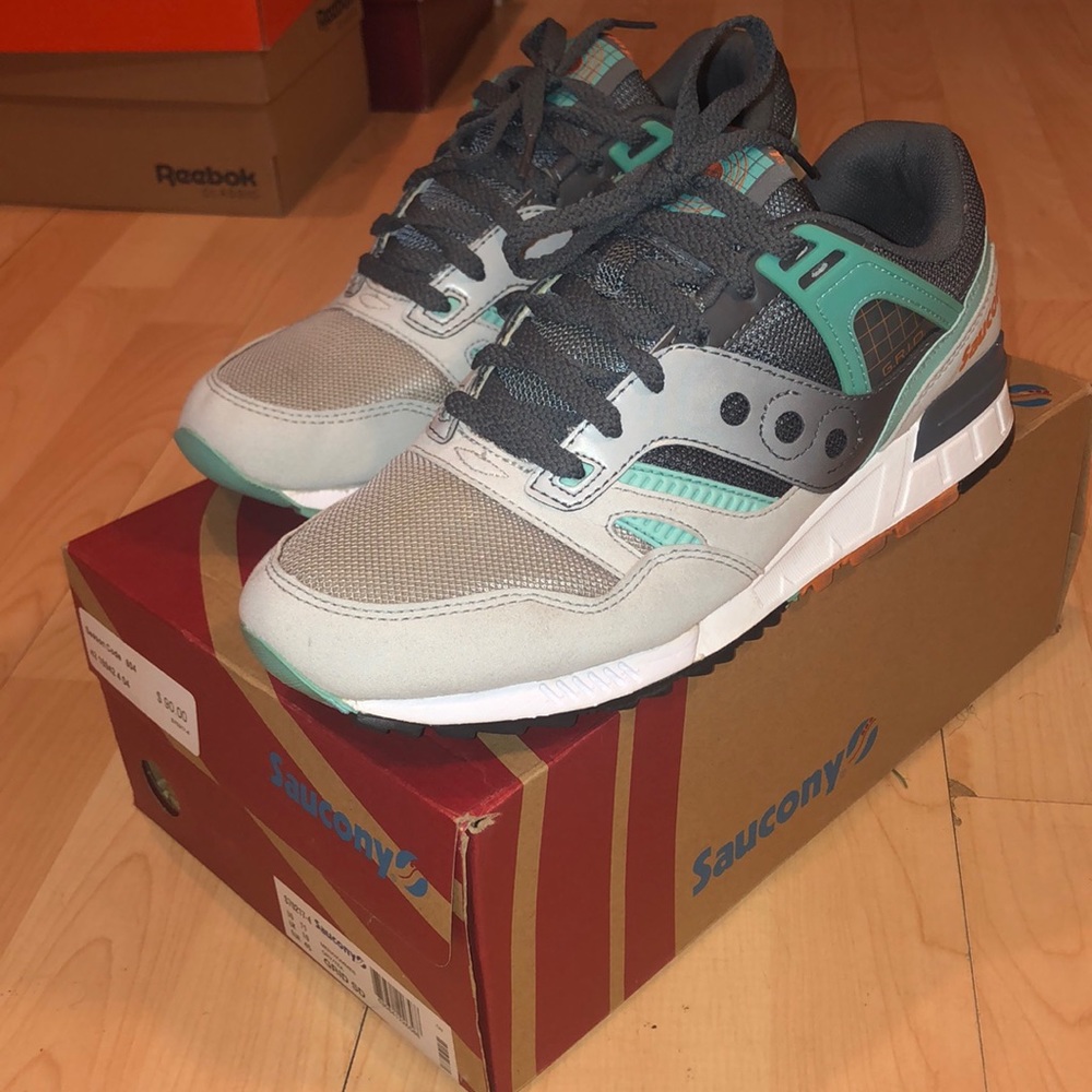 Men’s Saucony grey and mint green size 11